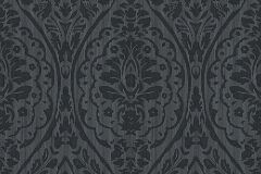 96195-9 cikkszámú tapéta.Barokk-klasszikus,valódi textil,fekete,szürke,gyengén mosható,vlies tapéta