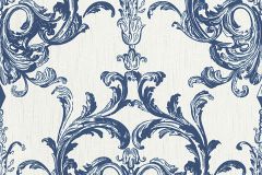 96196-4 cikkszámú tapéta.Barokk-klasszikus,valódi textil,fehér,kék,gyengén mosható,vlies tapéta
