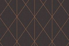 36575-4 cikkszámú tapéta.Geometriai mintás,fekete,narancs-terrakotta,lemosható,vlies tapéta