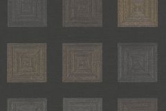 37172-4 cikkszámú tapéta.Geometriai mintás,kockás,fekete,szürke,súrolható,vlies tapéta