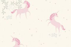 36989-1 cikkszámú tapéta.állatok,csillámos,gyerek,különleges felületű,bézs-drapp,ezüst,fehér,pink-rózsaszín,lemosható,vlies tapéta