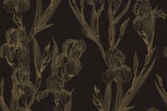 37526-3 cikkszámú tapéta.Rajzolt,természeti mintás,virágmintás,fekete,sárga,súrolható,vlies tapéta