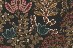 39349-5 cikkszámú tapéta.Természeti mintás,textil hatású,barna,fehér,fekete,kék,narancs-terrakotta,súrolható,vlies tapéta