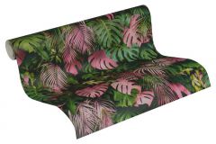37280-1 cikkszámú tapéta.Természeti mintás,pink-rózsaszín,zöld,súrolható,vlies tapéta