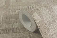 78204-2 cikkszámú tapéta.Geometriai mintás,textil hatású,textilmintás,barna,szürke,súrolható,vlies tapéta