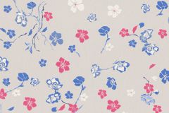38907-3 cikkszámú tapéta.Virágmintás,kék,lila,pink-rózsaszín,lemosható,vlies tapéta