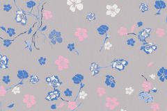 38907-4 cikkszámú tapéta.Virágmintás,fehér,kék,lila,pink-rózsaszín,lemosható,vlies tapéta