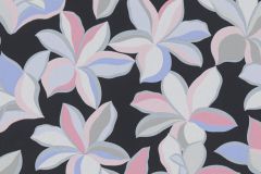 38908-1 cikkszámú tapéta.Virágmintás,fekete,kék,pink-rózsaszín,szürke,lemosható,vlies tapéta