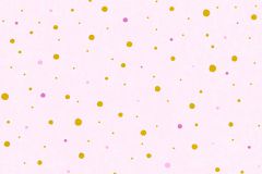 35839-1 cikkszámú tapéta.Gyerek,pöttyös,retro,arany,pink-rózsaszín,gyengén mosható,illesztés mentes,vlies tapéta