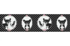 35850-1 cikkszámú tapéta.állatok,gyerek,pöttyös,fehér,fekete,pink-rózsaszín,vlies bordűr