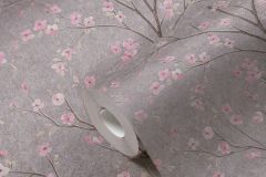 37912-2 cikkszámú tapéta.Virágmintás,pink-rózsaszín,szürke,lemosható,vlies tapéta