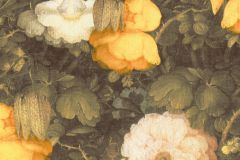 36921-1 cikkszámú tapéta.Barokk-klasszikus,különleges felületű,természeti mintás,virágmintás,narancs-terrakotta,sárga,vajszín,zöld,súrolható,vlies tapéta
