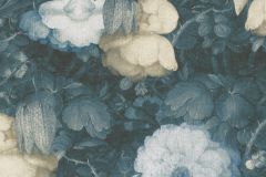 36921-3 cikkszámú tapéta.Barokk-klasszikus,különleges felületű,természeti mintás,virágmintás,kék,vajszín,súrolható,vlies tapéta