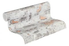 36929-2 cikkszámú tapéta.Kőhatású-kőmintás,különleges felületű,fehér,narancs-terrakotta,szürke,súrolható,vlies tapéta