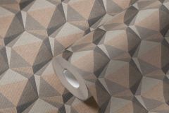 38748-1 cikkszámú tapéta.3d hatású,geometriai mintás,textil hatású,barna,szürke,súrolható,vlies tapéta