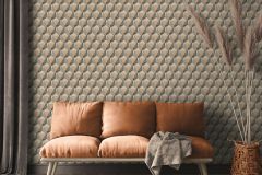 38748-1 cikkszámú tapéta.3d hatású,geometriai mintás,textil hatású,barna,szürke,súrolható,vlies tapéta