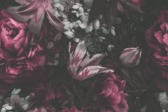 38509-4 cikkszámú tapéta.Virágmintás,pink-rózsaszín,szürke,súrolható,vlies tapéta