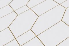 38567-1 cikkszámú tapéta.Geometriai mintás,arany,fehér,lemosható,anyagában öntapadós  tapéta