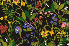 1964 cikkszámú tapéta.Virágmintás,fekete,sárga,zöld,lemosható,vlies tapéta