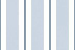 7008-4 cikkszámú tapéta.Csíkos,gyerek,fehér,kék,gyengén mosható,illesztés mentes,vlies tapéta