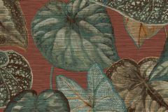 TA25053 cikkszámú tapéta.Természeti mintás,textil hatású,kék,piros-bordó,zöld,lemosható,vlies tapéta
