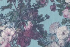10153-18 cikkszámú tapéta.Metál-fényes,virágmintás,kék,pink-rózsaszín,lemosható,vlies tapéta