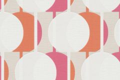 10118-04 cikkszámú tapéta.Retro,fehér,narancs-terrakotta,pink-rózsaszín,lemosható,vlies tapéta