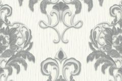 10102-10 cikkszámú tapéta.Barokk-klasszikus,ezüst,fehér,szürke,lemosható,illesztés mentes,vlies tapéta