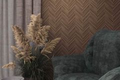 33378 cikkszámú tapéta.Geometriai mintás,barna,súrolható,vlies tapéta