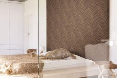 33378 cikkszámú tapéta.Geometriai mintás,barna,súrolható,vlies tapéta