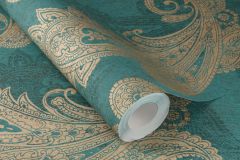 746457 cikkszámú tapéta.Különleges motívumos,marokkói ,textil hatású,barna,türkiz,zöld,lemosható,vlies tapéta