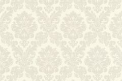 570519 cikkszámú tapéta.Barokk-klasszikus,természeti mintás,textil hatású,textilmintás,virágmintás,ezüst,fehér,szürke,vajszín,lemosható,vlies tapéta