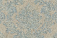 802641 cikkszámú tapéta.Barokk-klasszikus,textil hatású,barna,kék,lemosható,vlies tapéta